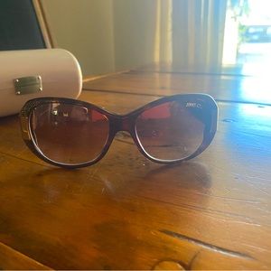 Jimmy Choo Sunglasses. Brown and gold frame and accents
